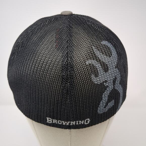 Browning Fitted Trucker Hat Gray XL Embroidered Logo Flexfit Colorblock - Picture 6 of 9